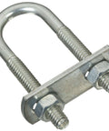 Durable zinc U bolts kit with plate and nuts for secure mounting to pipe or wood sized 1/4 x 3/4 x 2-1/2 inches corrosion resistant