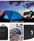 Collage showing 252-Piece Zipper Repair Kit With Replacement Zippers And Pulls For Luggage Bags Jackets And Outdoor Gear By Meikeer, featuring a tent, backpack, and close-up of a zipper.