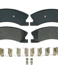 2001 Jeep Grand Cherokee Front ZX945 Semi-Metallic Disc Brake Pad Set showing pads, shims, and hardware for replacement.