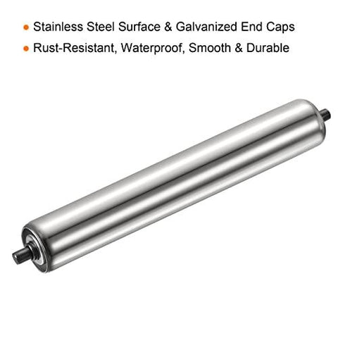 Gravity Conveyor Roller 2" Diameter 16" inch Long Stainless Steel - VXB Ball Bearings