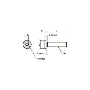 Technical diagram of 10-Pack Made in Japan SSHS-M5-12-HB NBK Socket Head Cap Screws, low profile, head shot blast, for mechanical systems.