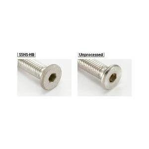 10-Pack Made in Japan SSHS-M4-12-HB NBK Socket Head Cap Screws - Special Low Profile - Head Shot Blast - comparison of processed vs unprocessed