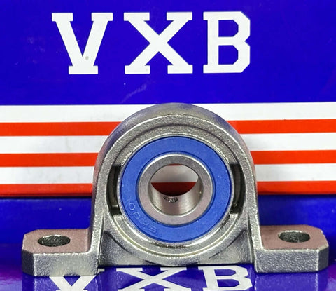 12mm Bore Miniature Stainless Steel Pillow Block Mounted Bearing - Compact, durable, and corrosion-resistant for various applications.