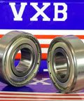 2-Pack 6203ZZ Bearings 17x40x12mm - Shielded Ball Bearings against blue and red striped background