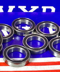10-Pack Premium 6701-2RS 12x18x4 Sealed Bearings on display, showcasing chrome steel material and double-sealed design.