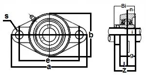 40mm Lager UCFL-208 + 2-Bolzen Flansch Gussgehäuse montiert Lager - Lager online kaufen - Schneller US-Versand