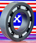 6207 Full Ceramic Bearing 35x72x17 Silicon Carbide on vivid background, showcasing its ceramic build and design.