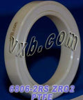 6806-2RS Full Ceramic Sealed Bearing 30x42x7mm ZrO2 close-up view with PTFE cage, highlighting its smooth surface and design.