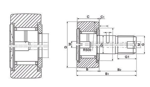 CF16 35mm Cam Follower Needle Roller Bearing - Buy Bearings online - Fast US Shipping