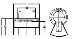 LME80-OP Offenes Lager 80mm Kugelbuchsen Linear Motion Bearing technische Zeichnung mit dimensions.