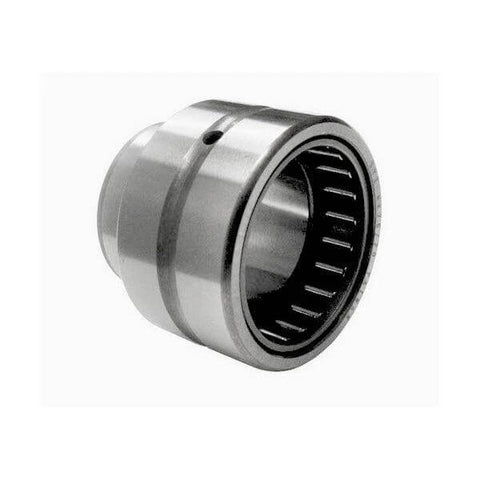 NKIS25 Needle Roller Bearing 25x47x22mm - Machined Type, angled view showing machined outer ring and roller needles