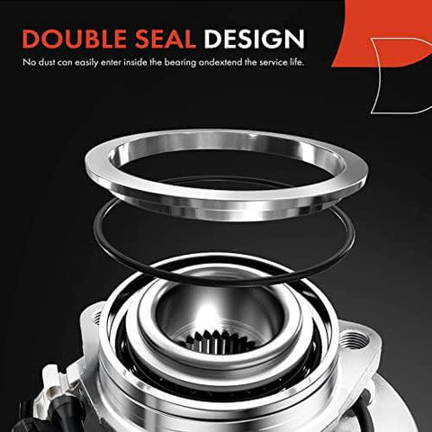 Double seal design of front rear wheel bearing hub assembly, ensuring durability and longevity.