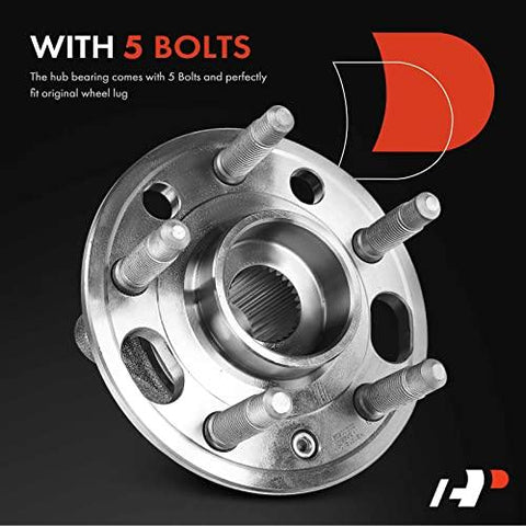 Pair [2] Front Rear Wheel Bearing Hub Assembly Compatible - Chevy Equinox Impala Malibu GMC Terrain Cadillac CTS XTS Buick LaCrosse Regal # 513288 with 5 bolts