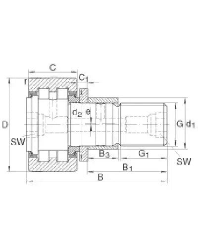 PWKRE35-2RS 35mm Cam Follower Stud type track roller Bearing - Buy Bearings online - Fast US Shipping