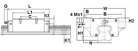 15mm Flanged Square Slide Unit Block Linear Motion - Comprar Rodamientos online - Envío rápido