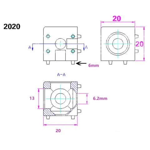 2020 Perfil de Extrusión de Aluminio Sólido Cubo Conector de Esquina - Comprar Cojinetes en línea - Envío rápido EE.UU.