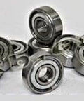 Close-up of 10-Pack 38DD Ball Bearings 8x22x7mm Miniature Bearing in silver carbon steel with double shields.