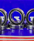 10-Pack Premium 6701-2RS 12x18x4 Sealed Bearings displayed from a front view, showcasing their chrome steel and sealed design.