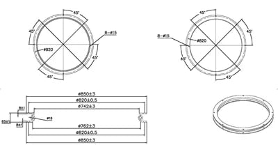 4 Ton Heavy Duty 34 inch Diameter Large Turntable Bearing - Compre Rodamientos en línea - Envío Rápido EE.UU.