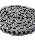 #40 Roller Chain 40-1x10FT 10 ft. - 0.500" Pitch - Heavy Duty in a roll, showcasing durability and strength.