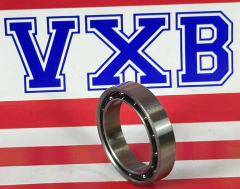 Non-Standard Thin Section Ball Bearing 25x35x7mm shown in a side view on a red and white background with VXB logo.