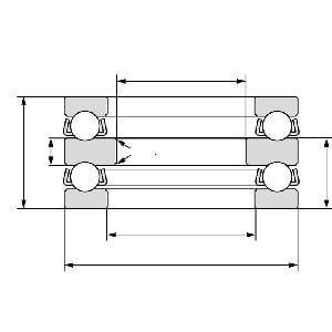 52312 Rodamiento Axial Thrust Bolas de Doble Dirección 60x110x64mm - Comprar Rodamientos online - Envío Rápido EEUU