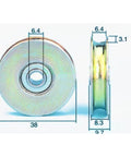 64mm Bore Bearing - 38mm Steel Wire Rope Cable Track Pulley 6.4x38x83mm - Comprar Rodamientos en linea - Envío Rapido EEUU