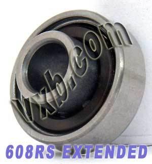 608RS Extended Bearing - Built-in Spacers 8x22x7mm chrome steel view with one-side seal