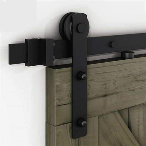 Barn Sliding Door Hardware Track Kit 90.6 in. 7.55 Feet black Strap - Compre Rodamientos en línea - Envío Rápido EE.UU.