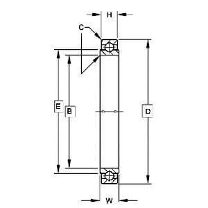 B542-2RS Rodamiento Cerámico Híbrido Diagrama dimensional de 1-5/16" x " x inch con medidas etiquetadas.