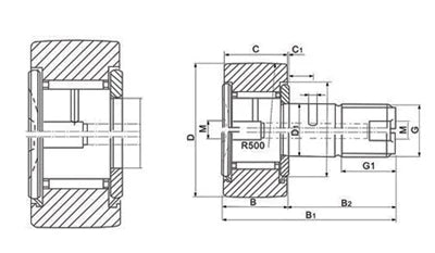 Roller  Needle  con seguidor35mm CF16 35mm - Compra rodamientos online - Envío rápido a EE. UU.