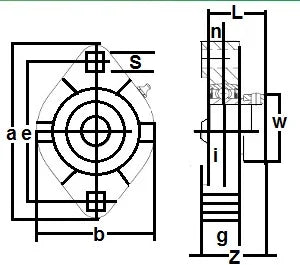 20mm Brida de rodamiento dúctil enrasada 2 pernos 20mm - Comprar rodamientos online - Envío rápido EEUU
