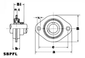 SBPFL205 Rodamiento de Acero Prensado con 2 Bridas - Comprar Rodamientos online - Envío rápido