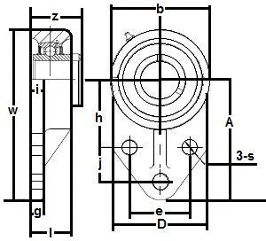 SSUCFB203-11 Soporte de Brida de 3 Pernos 11/16 Rodamiento Montado - Comprar Rodamientos online - Envío Rápido EEUU
