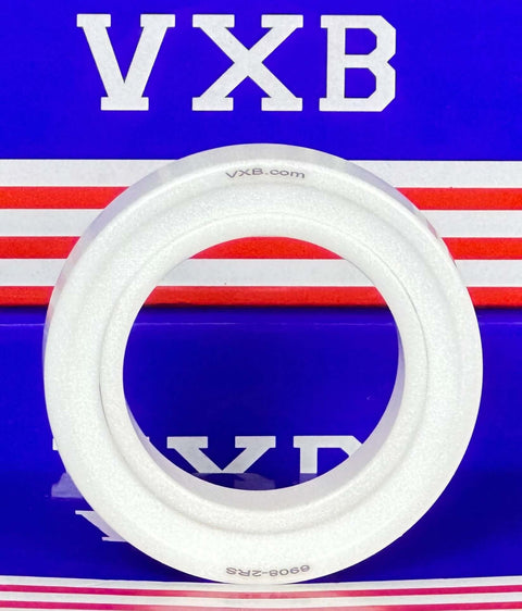 6908-2RS Full Ceramic ZrO2 Bearing 40x62x12 Seald affiché sur un fond coloré avec la marque VXB.
