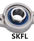 20mm Miniature Flanged Block Stainless Steel Mounted Bearing, SSKFL004, stainless steel bearing with flanged housing.