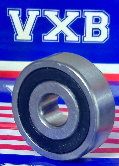 Wholesale 1000-Pack 639-2RS Ball Bearing showing chrome steel design with black seal, side view.