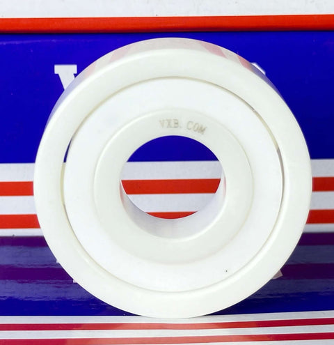 6304 ZrO2 Full Ceramic Ball Bearing - 20x52x15mm avec cage PTFE, conçu pour une utilisation non-magnétique à grande vitesse.