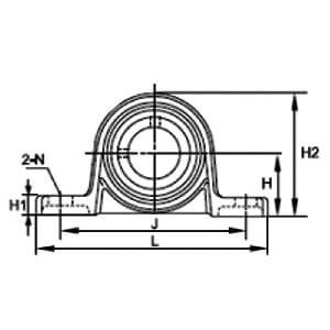 30mm Bore Miniature Stainless Steel Pillow Block Mounted Bearing diagram with dimensions labeled.