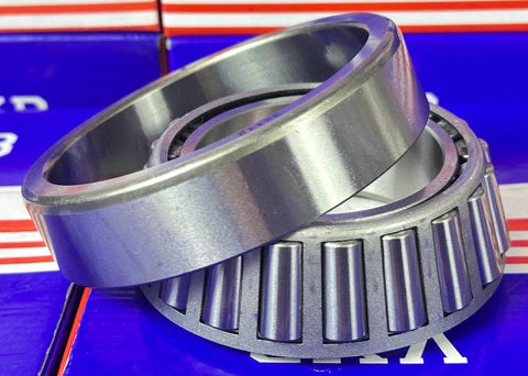 Close-up of the 33112 Tapered Roller Wheel Bearing 60x100x30 with cone and cup made from 52100 chrome steel, designed for radial and axial loads.