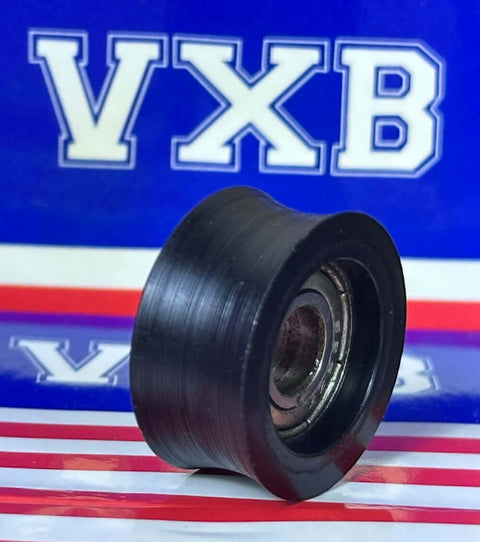 6mm Bore Bearing - 21mm Round Nylon Pulley U-Groove Track Roller Bearing 6x21x10mm