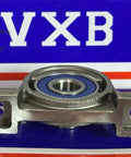 10mm Bore Miniature Stainless Steel Pillow Block Mounted Bearing displayed on a VXB branded background.
