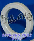 Close-up of 6806-2RS Full Ceramic Sealed Bearing 30x42x7mm ZrO2 with PTFE cage.