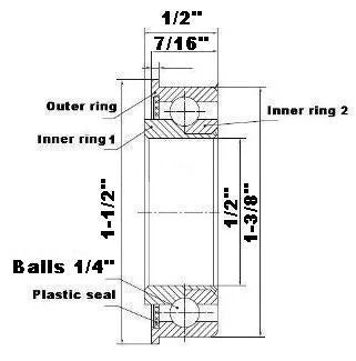 F1644 Roulement à collerette - Complément complet - 1/2" x  x inch - Achetez des roulements en ligne - Livraison rapide aux Etats-Unis