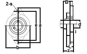 10mm Miniature Flanged Block Stainless Steel Mounted Bearing dimensions diagram with labeled measurements.