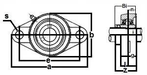 Cuscinetto 17mm UCFL203 + 2 bulloni flangiati per alloggiamento montato - Acquista cuscinetti online - Spedizione veloce in Italia