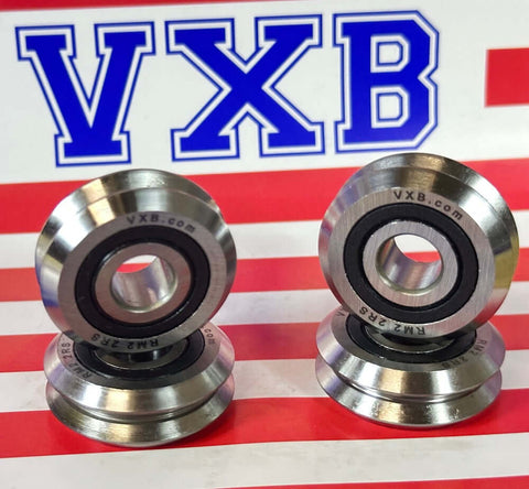 4-Pack Cuscinetti Roller di guida da 3/8'' con scanalatura a V - Sealed - Acquista cuscinetti online - Spedizione veloce negli Stati Uniti