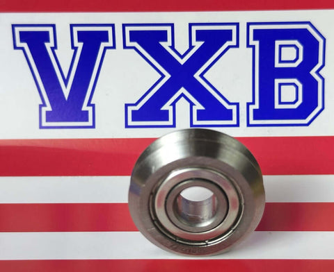Stainless Steel RM2ZZ 3/8" cuscinetti di guida con scanalatura a V SSW2-ZZ SSRM2ZZ visualizzato davanti al marchio VXB.