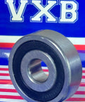 Wholesale 1000-Pack 639-2RS Ball Bearing showing chrome steel design with black seal, side view.