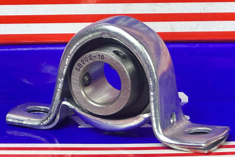 SBPP202-10 Bearing 5/8" Steel pillow type Mounted Bearing with pressed steel housing.
